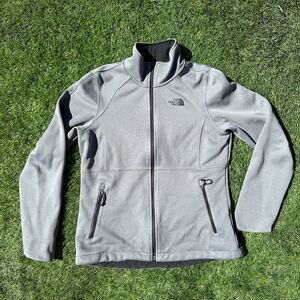 The North Face Windwall Jacket Womens Size Small‎ Country Gray Full Zip Flaw